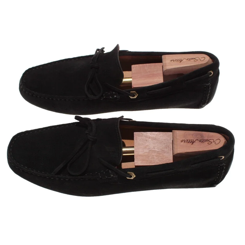 Piloti NWB Atlas Slip On Mocassins Size 9 US in Black Suede Made in Portugal